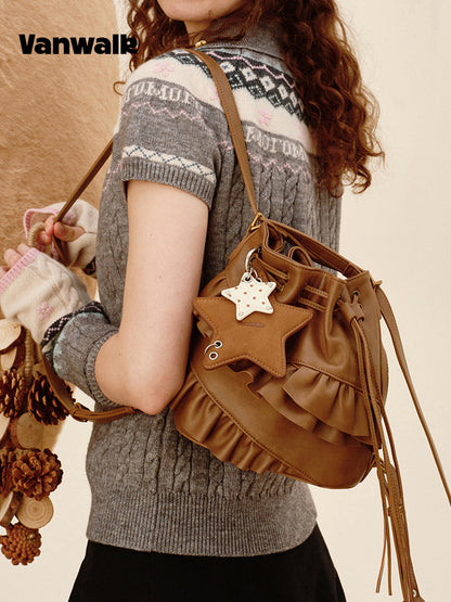 Vanwalk Pinecone Tribe Drawstring Bucket Backpack