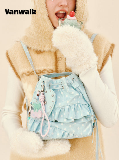 Vanwalk Pinecone Tribe Drawstring Bucket Backpack