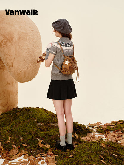 Vanwalk Pinecone Tribe Drawstring Bucket Backpack