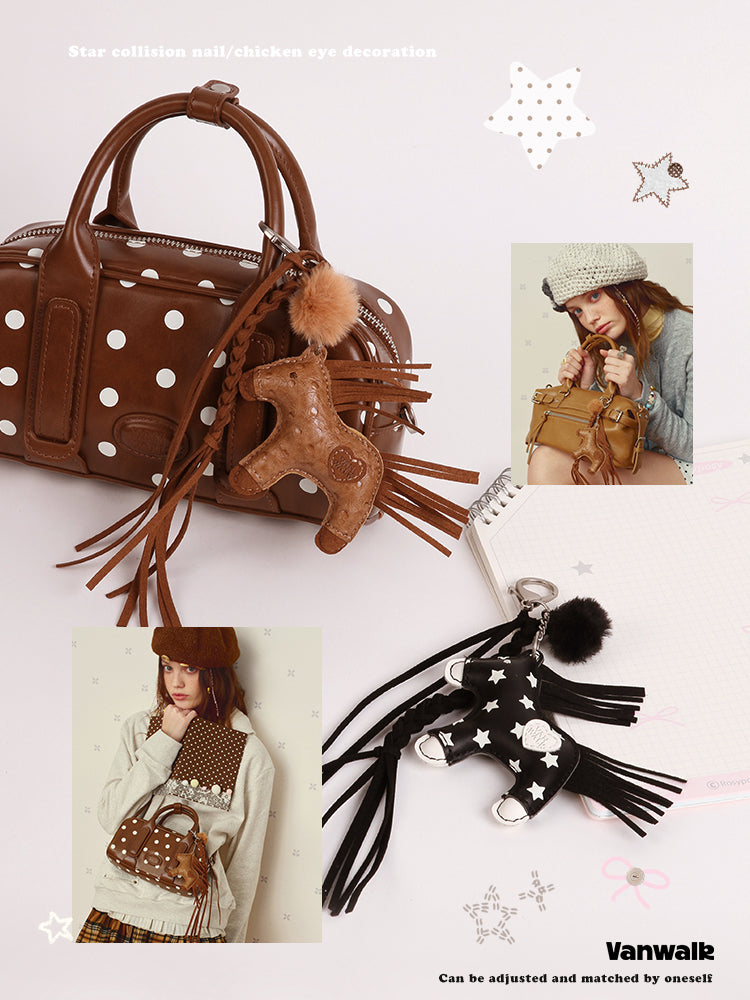 Vanwalk Pinecone Tribe Lucky Pony Keychain Bag Charm