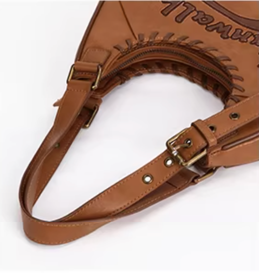 Vanwalk Pinecone Tribe Plaid Crescent Hobo Bag