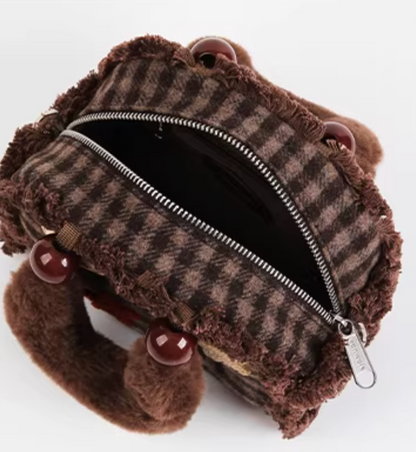 Vanwalk Pinecone Tribe Plush Boston Crossbody Bag