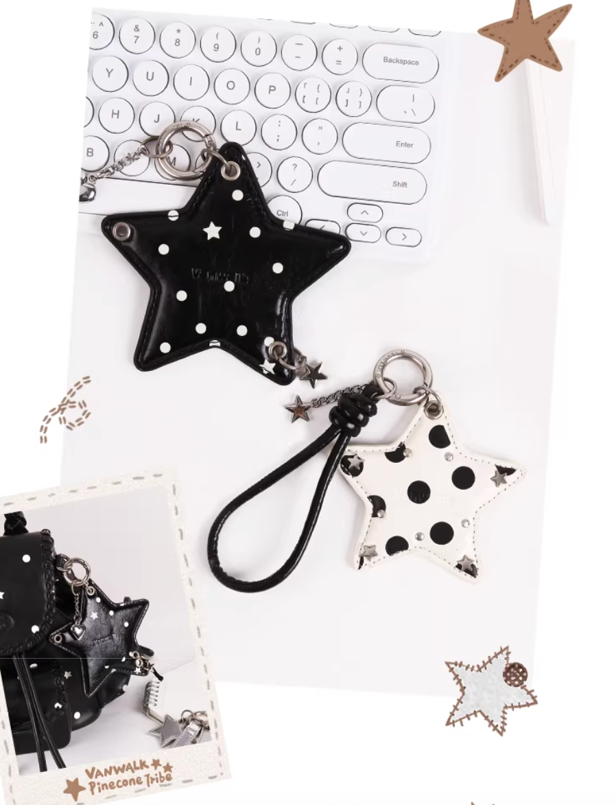 Vanwalk Pinecone Tribe Star Heart Keychain Bag Charm
