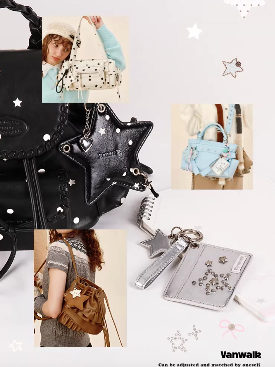 Vanwalk Pinecone Tribe Star Heart Keychain Bag Charm