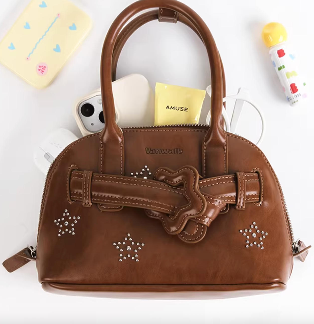 Vanwalk Pinecone Tribe Star Mini Boston Crossbody Bag