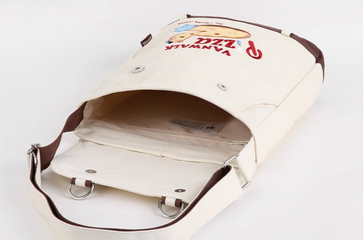 Vanwalk Pizza Series Vintage Patchwork Messenger Bag