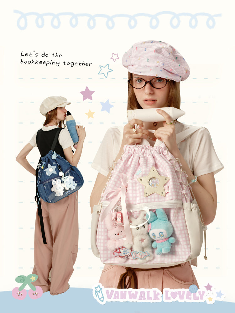 Vanwalk Star Drawstring Ita Backpack | Bag | Three Fleas