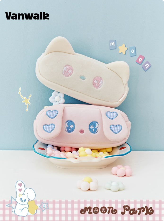 Vanwalk Starry Cartoon Plush Toy Pencil Case
