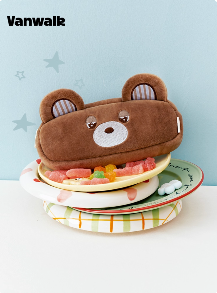 Vanwalk Starry Cartoon Plush Toy Pencil Case