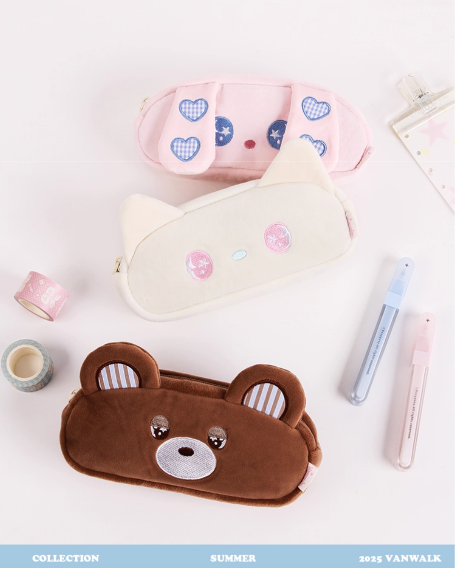 Vanwalk Starry Cartoon Plush Toy Pencil Case