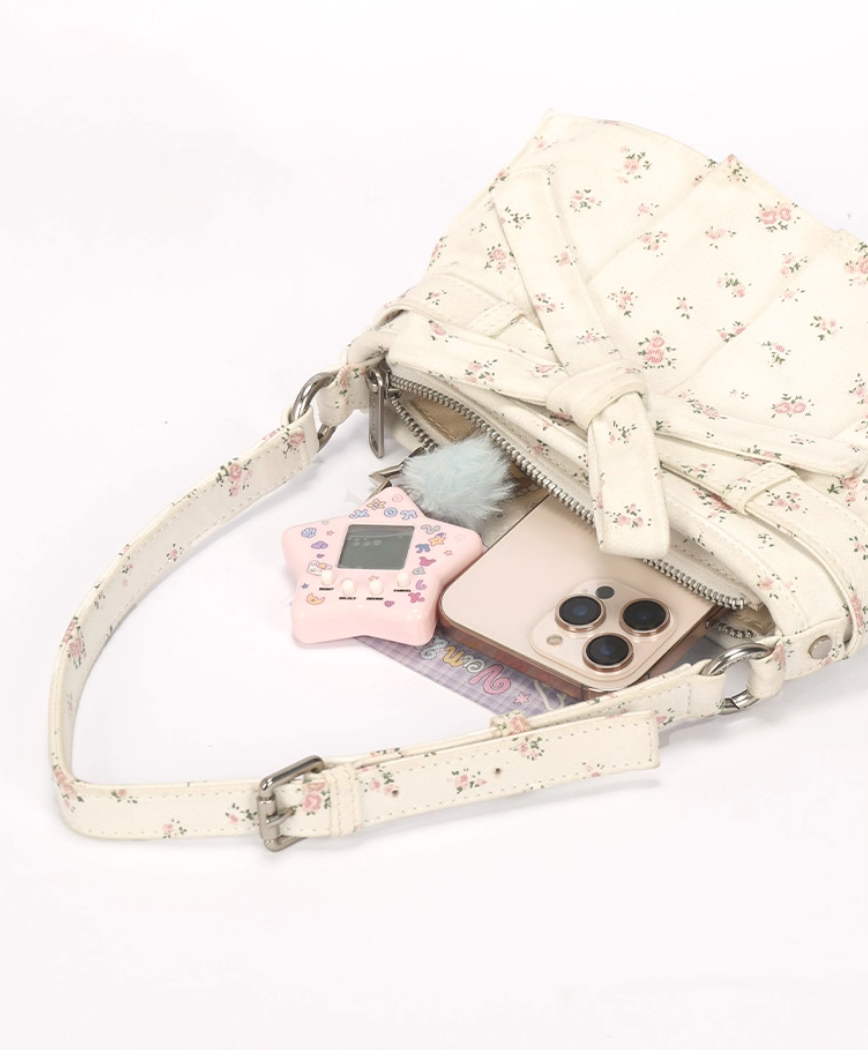 Vanwalk Starry Series Floral Bow Baguette Shoulder Bag