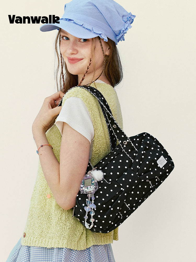 Vanwalk Starry Series Polka Dot Bow Shoulder Bag