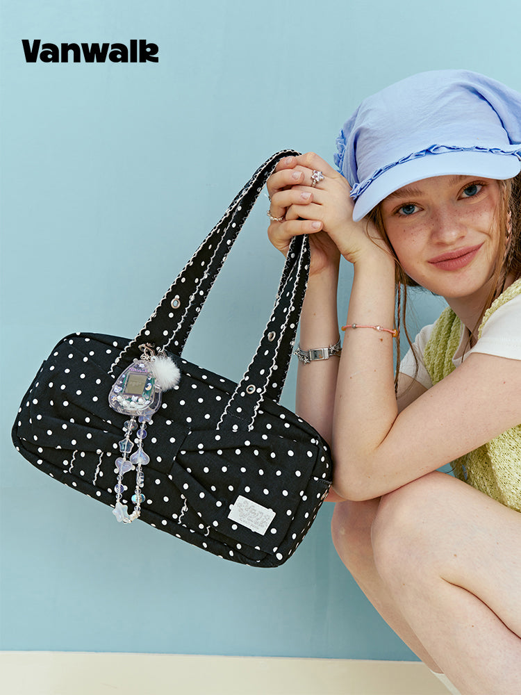 Vanwalk Starry Series Polka Dot Bow Shoulder Bag