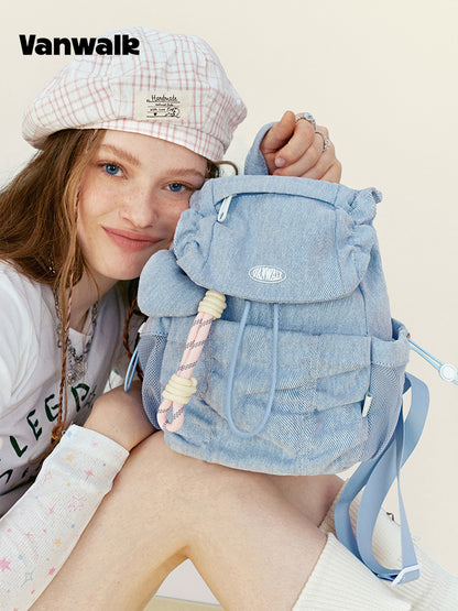 Vanwalk Starry Series Ruffled Drawstring Mini Backpack