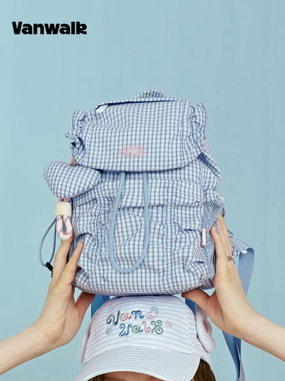 Vanwalk Starry Series Ruffled Drawstring Mini Backpack