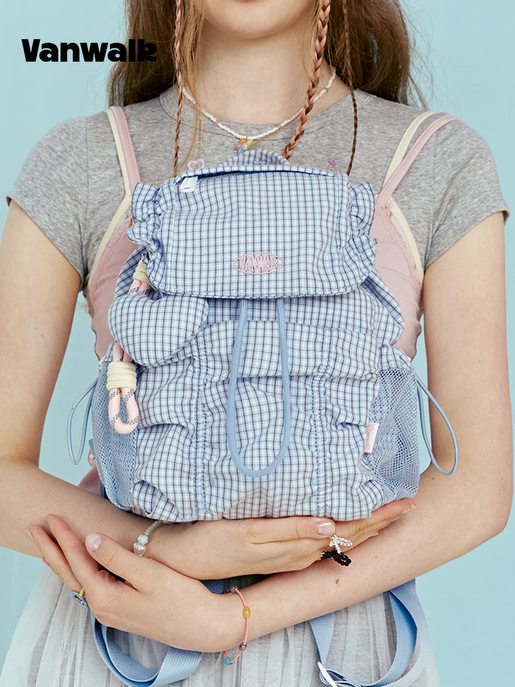 Vanwalk Starry Series Ruffled Drawstring Mini Backpack