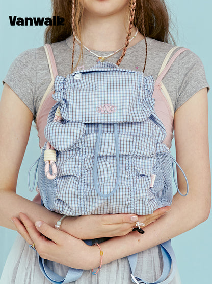 Vanwalk Starry Series Ruffled Drawstring Mini Backpack