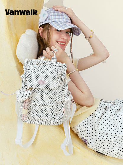 Vanwalk Starry Series Ruffled Drawstring Mini Backpack