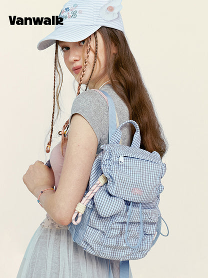 Vanwalk Starry Series Ruffled Drawstring Mini Backpack