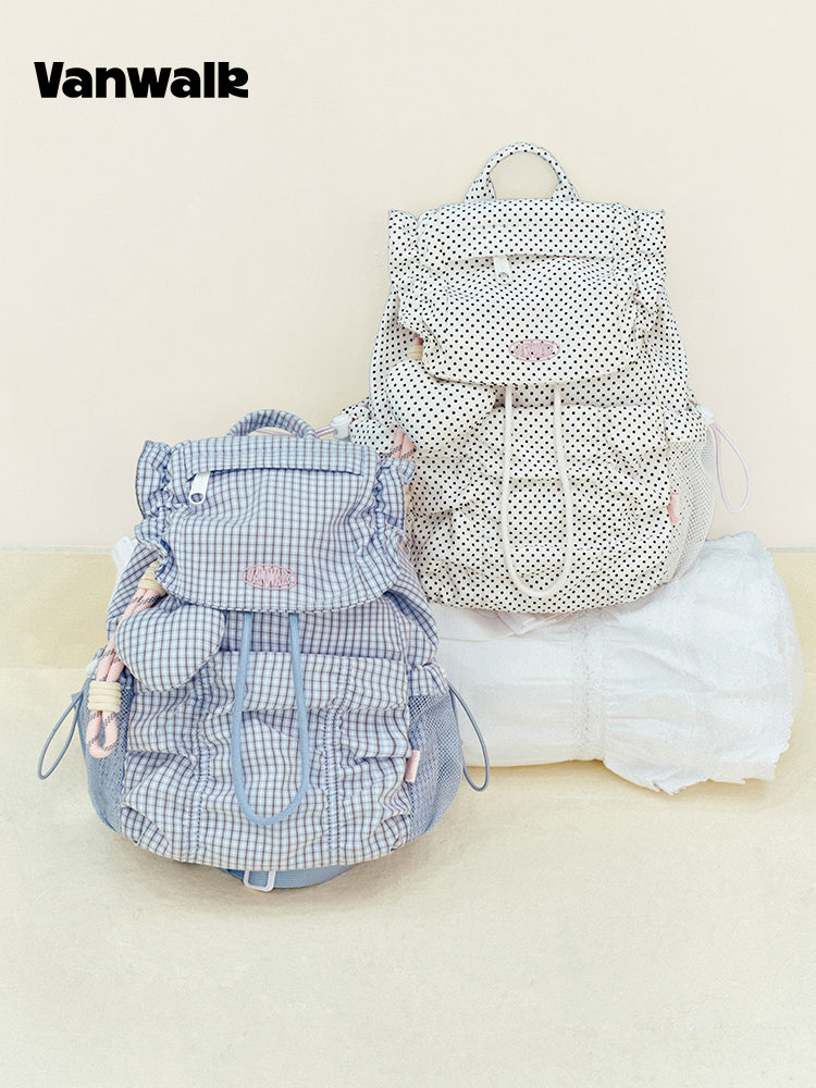 Vanwalk Starry Series Ruffled Drawstring Mini Backpack