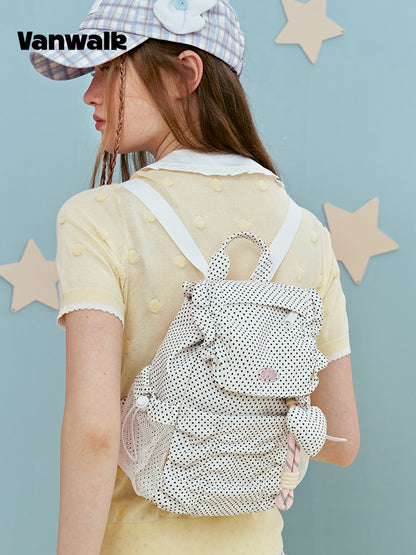 Vanwalk Starry Series Ruffled Drawstring Mini Backpack
