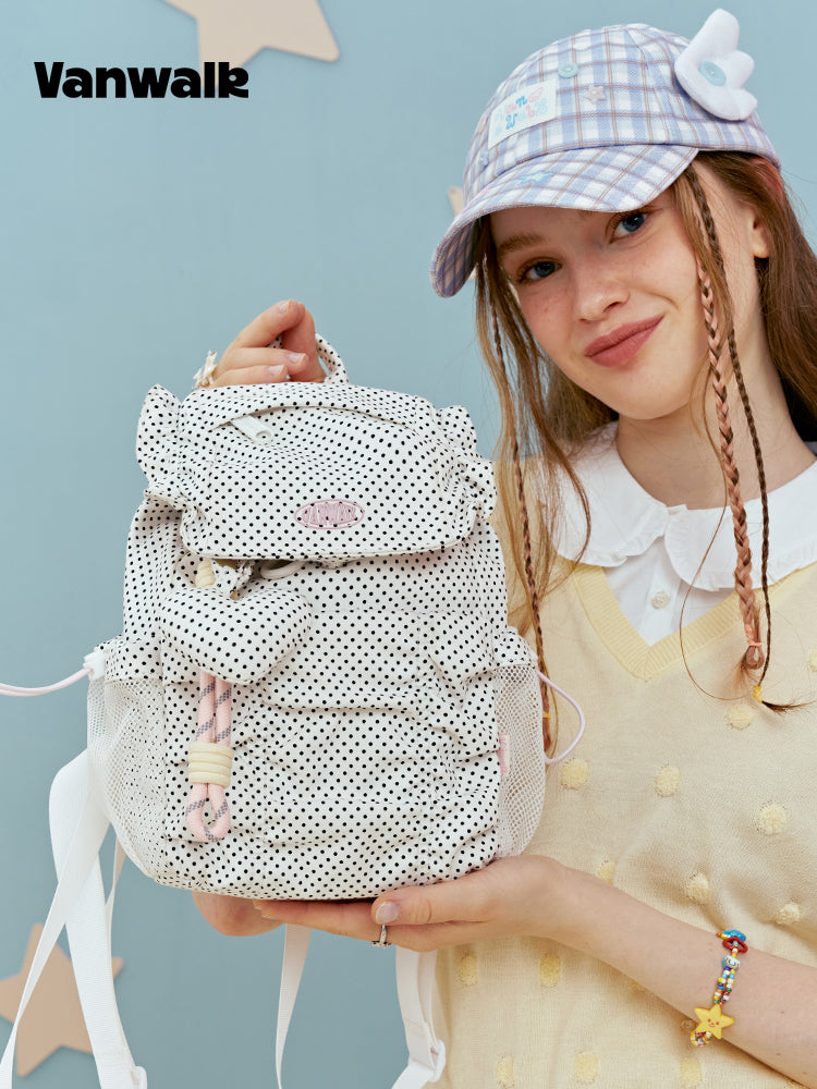 Vanwalk Starry Series Ruffled Drawstring Mini Backpack