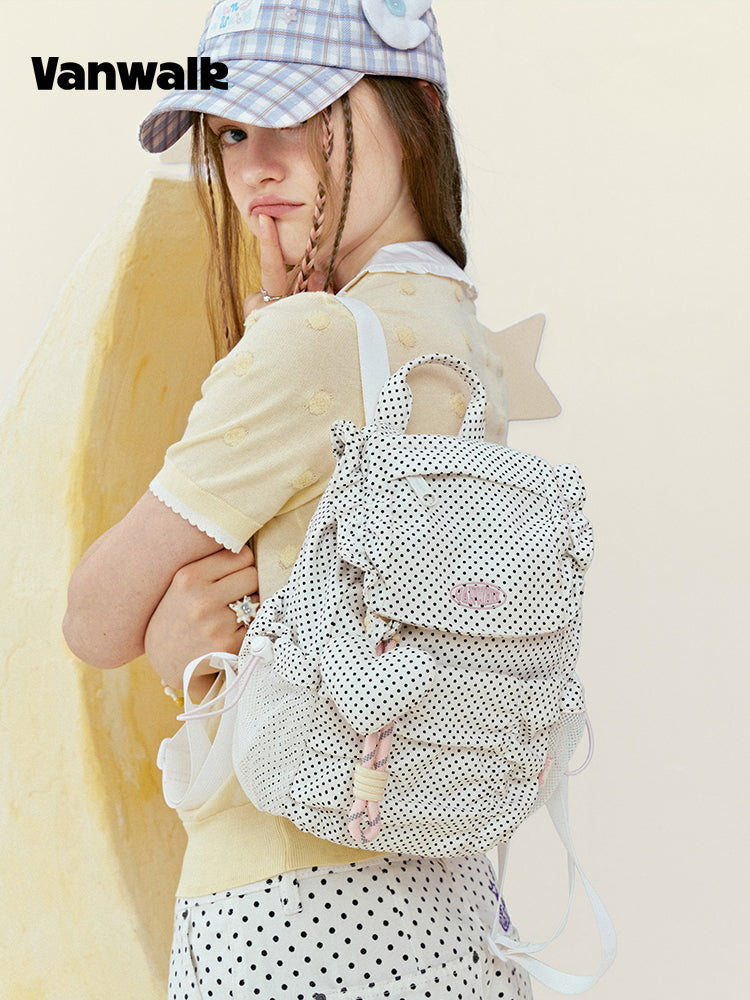 Vanwalk Starry Series Ruffled Drawstring Mini Backpack