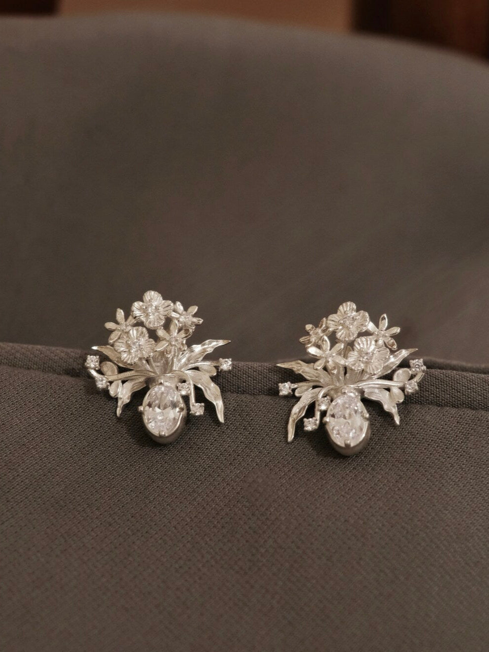 Handmade Vase Silver Earrings