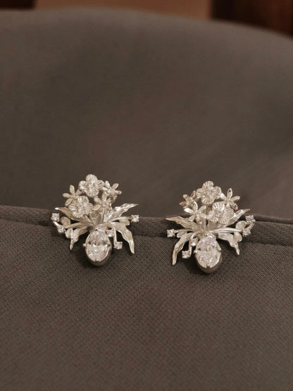 Handmade Vase Silver Earrings