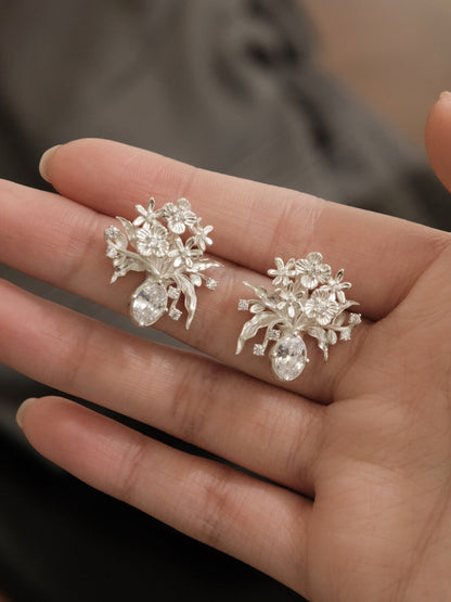 Handmade Vase Silver Earrings