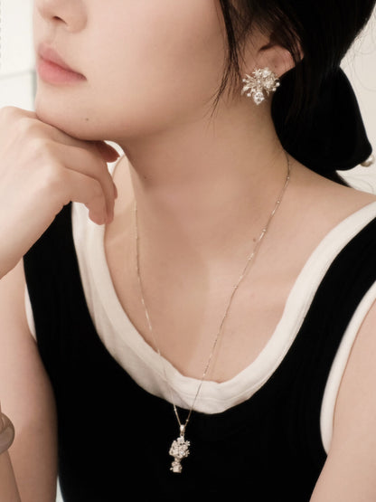 Handmade Vase Silver Earrings