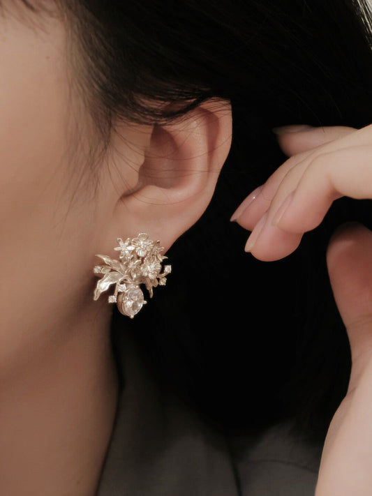 Handmade Vase Silver Earrings