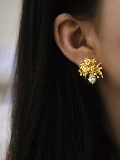 Handmade Vase Silver Earrings