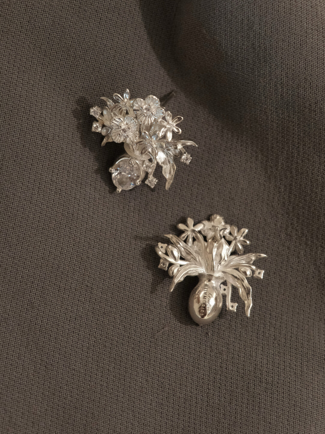 Handmade Vase Silver Earrings