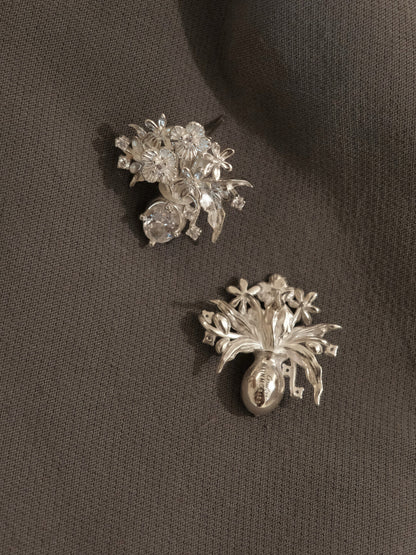 Handmade Vase Silver Earrings