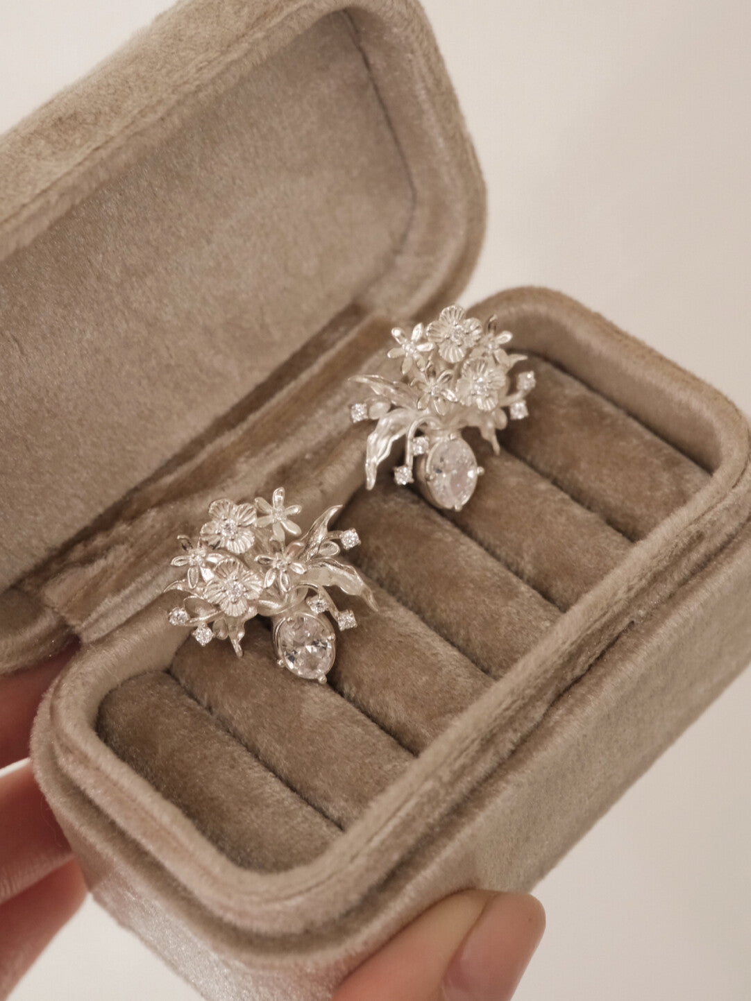 Handmade Vase Silver Earrings