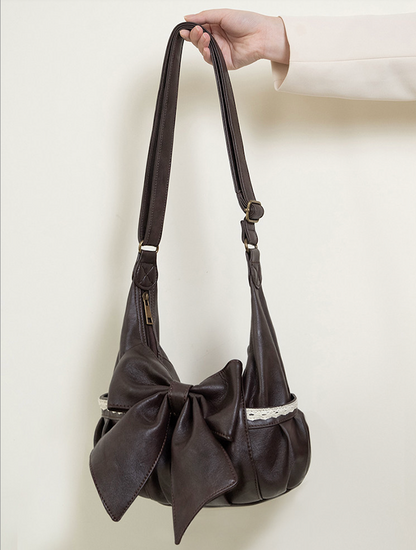Vintage Bow Lace Shoulder PU Bag | Bag | Three Fleas