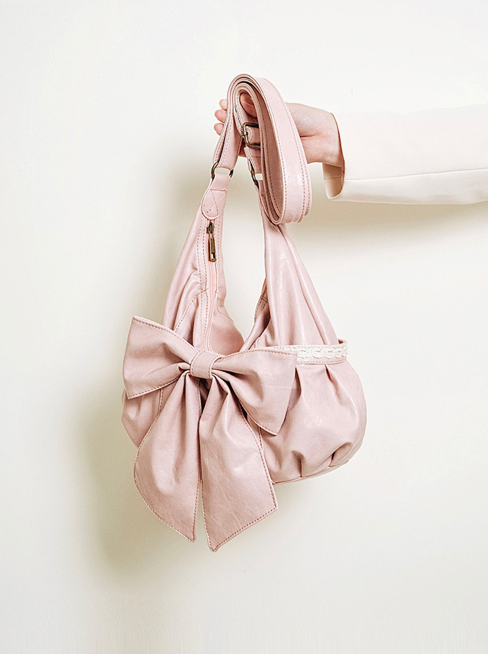 Vintage Bow Lace Shoulder PU Bag | Bag | Three Fleas