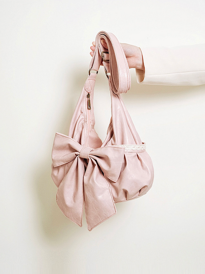 Vintage Bow Lace Shoulder PU Bag | Bag | Three Fleas
