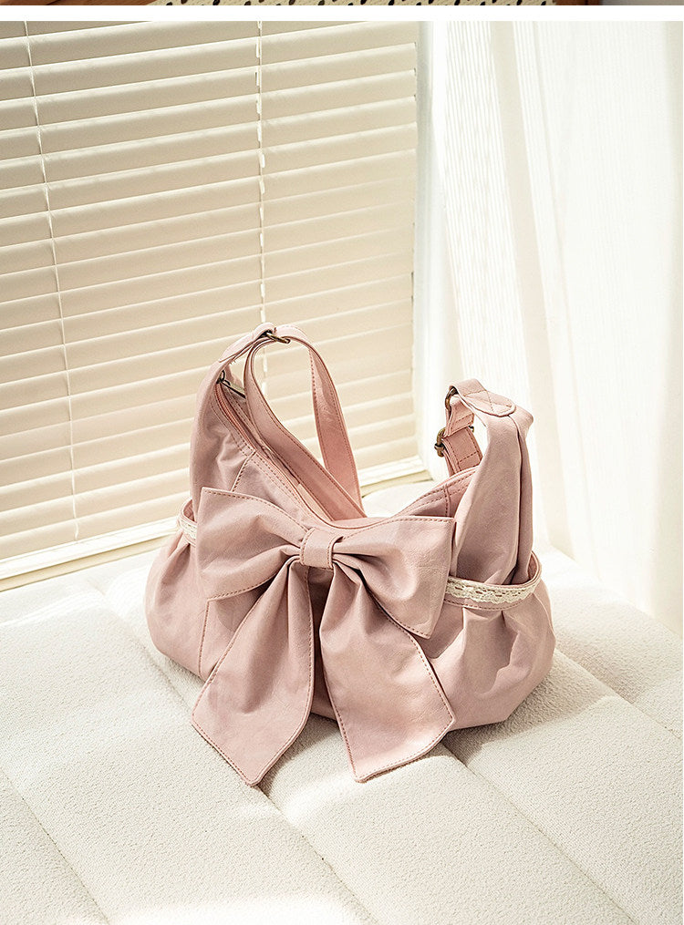 Vintage Bow Lace Shoulder PU Bag | Bag | Three Fleas