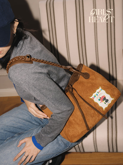 Vintage Braided Handle Hobo Bag