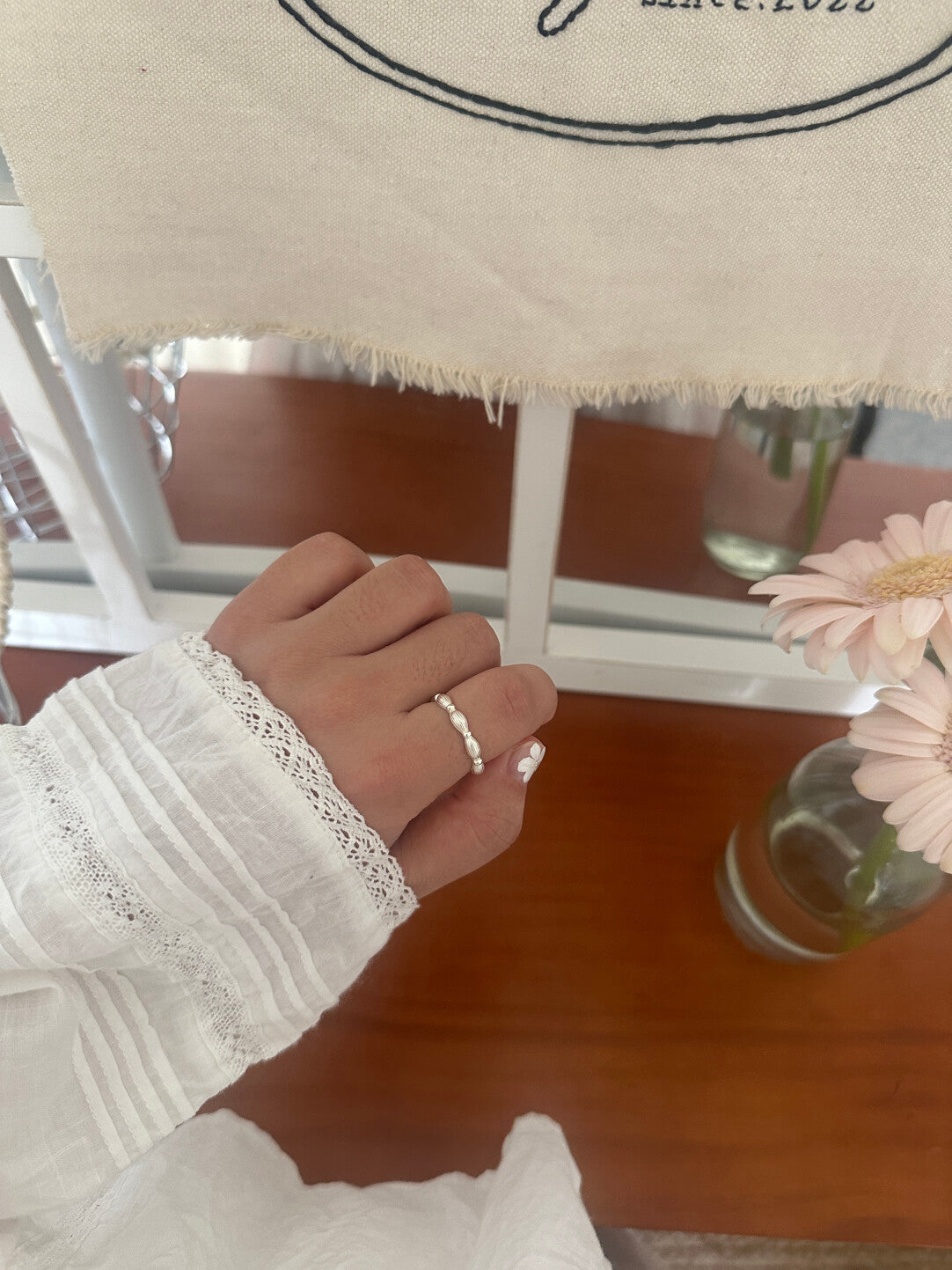 Vintage Flower Open Ring