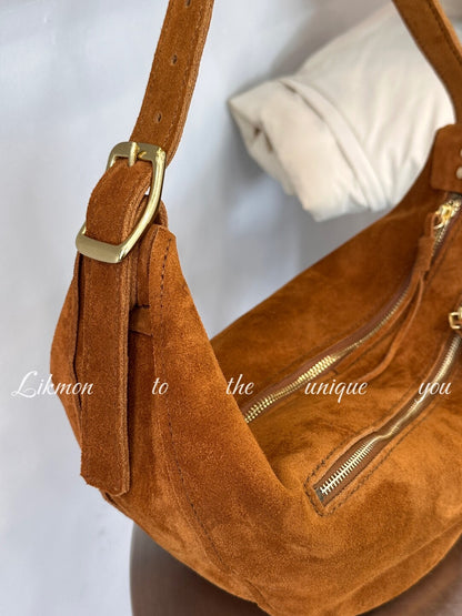 Vintage Genuine Suede Cowhide Tote Bag | Bag | Three Fleas