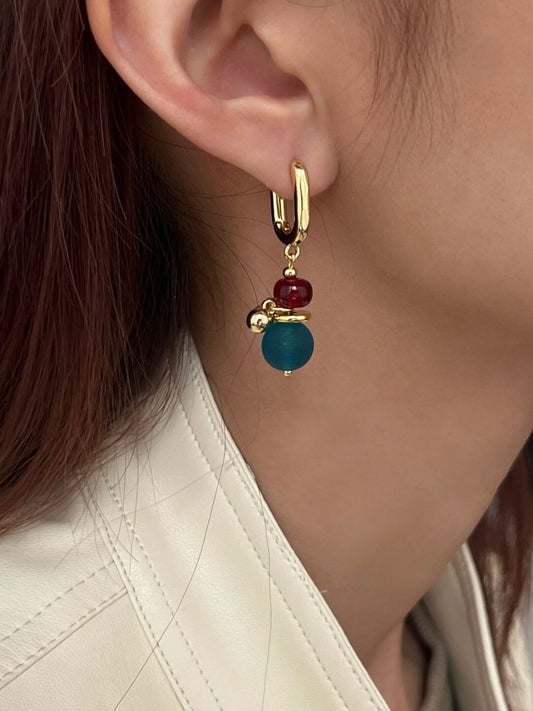 Vintage Gilded Beaded Earrings
