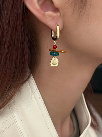 Vintage Gilded Beaded Earrings