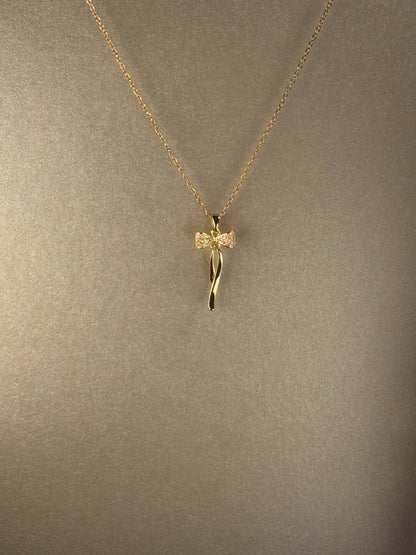 Vintage Golden Bow Necklace