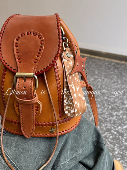 Vintage Honey Mini Bucket Backpack | Bag | Three Fleas