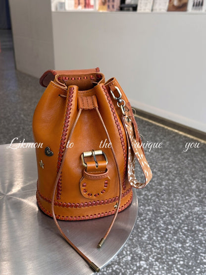 Vintage Honey Mini Bucket Backpack | Bag | Three Fleas