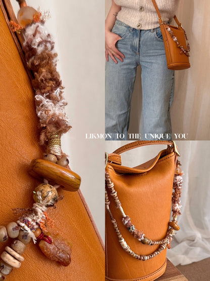 Vintage Honey Veg-Tan Leather Mini Crossbody | Bag | Three Fleas