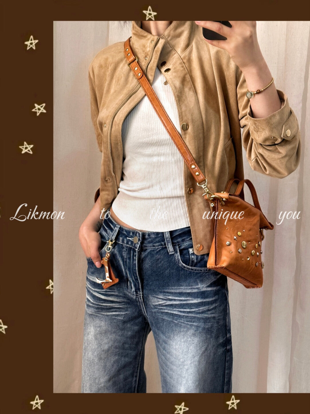 Vintage Honey Veg-Tan Leather Mini Tote | Bag | Three Fleas